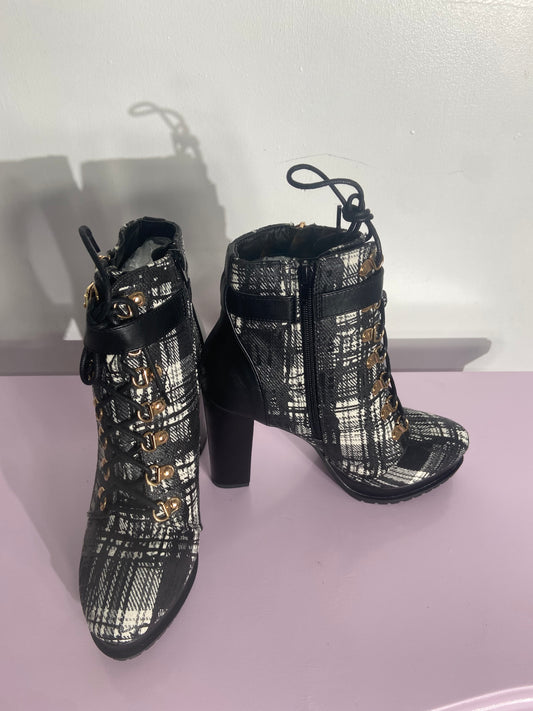 Checkered Ankle Boots