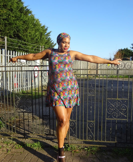 Summer Tribal Dress with Matching Turban