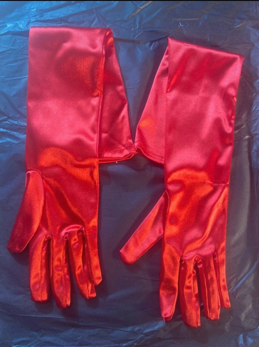 Red Satin Gloves