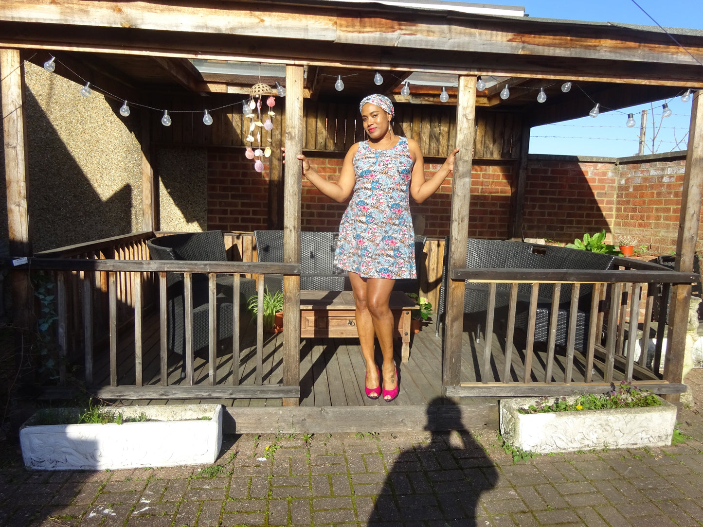 Summer Floral Dress With Matching Turban