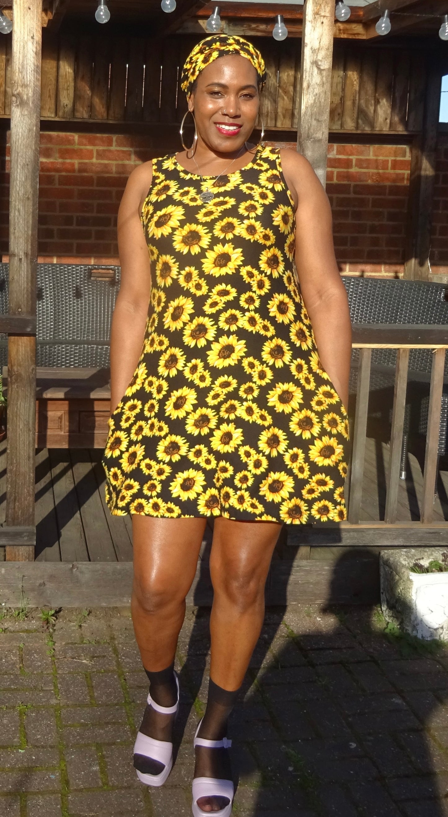 Sunflower Summer Dress With Turban