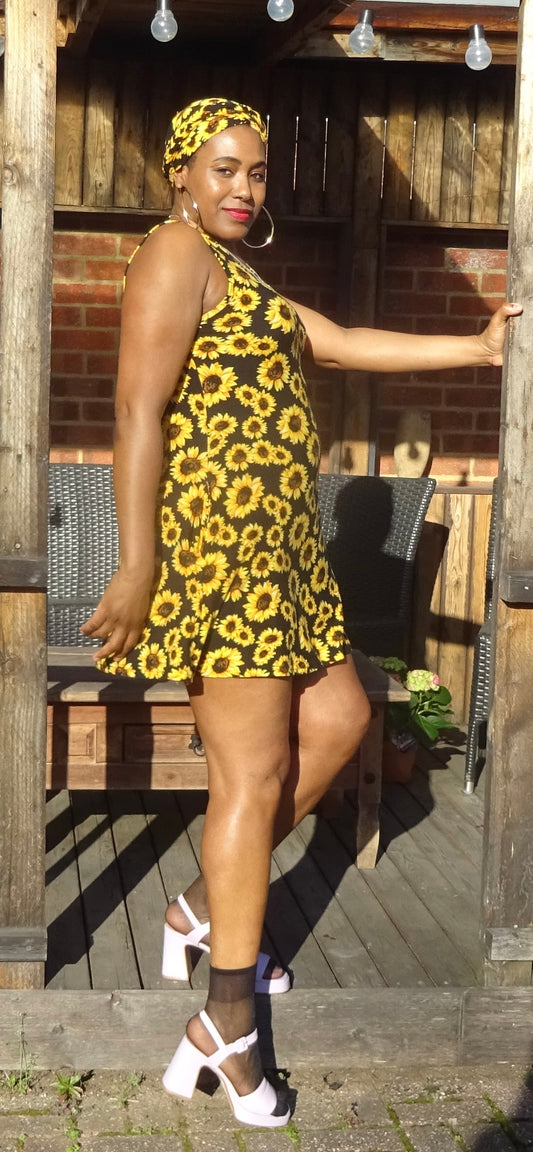 Sunflower Summer Dress With Turban