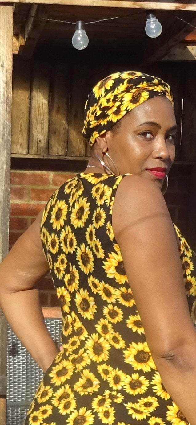 Sunflower Summer Dress With Turban