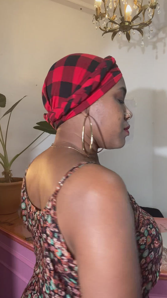 Bohemian Plaid Turban